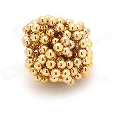 3MM 1/8 Inches Magnetic Balls/Beads Round Magnets by IO-Tech (TM) (Set of 50) Multi-Use Craft & Refrigerator Magnets - Round Gold Magnets on Fridge - - Office Organization dry Erase Magnets