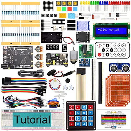 Freenove Ultimate Starter Kit with UNO (Compatible with Arduino IDE) (Black Board), 273 Pages Detailed Tutorial, 217 Items, 51 Projects, Learn Programming and Electronics