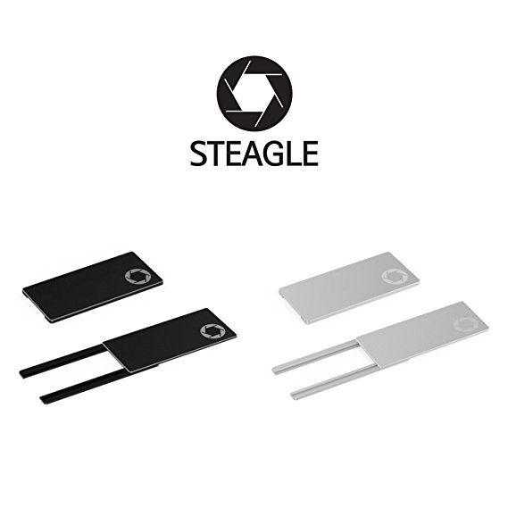 STEAGLE ORIGINAL Two Pack (Black and Silver) Premium Laptop Webcam Cover for your privacy – Macbook – Laptop - PC – 0.03 inch ultimate thinness