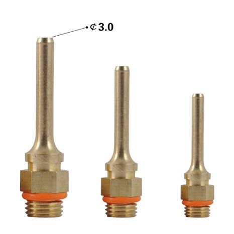BSTPOWER 3pcs/set Interchangeable Nozzle Glue Gun Tips Replacement for 100W 40mm 50mm 70mm Length Thread Diameter 10.6mm Nozzle Diameter 3.0mm