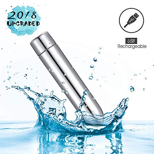 Bantie Mini Pocket Bullet Vibrator Massager Rechargeable for Travel - Vibrating Mini Wand Portable Waterproof Bullet Viberate Toys & Waterproof Dildo Adult Sex Toy-Silver