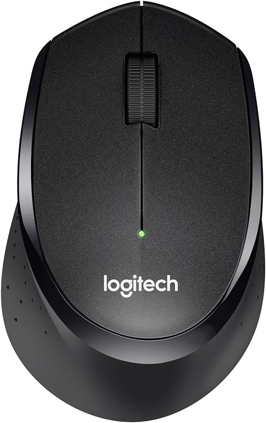 Logitech M330 Silent Plus Wireless Mouse – Enjoy Same Click Feel with 90% Less Click Noise, 2 Year Battery Life, Ergonomic Right-Hand Shape for Computers and Laptops, USB Unifying Receiver, Black