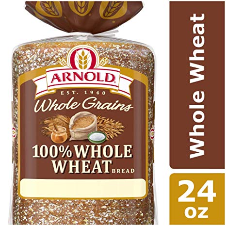 Arnold whole grains 100%, whole wheat sliced bread, 24 Ounce