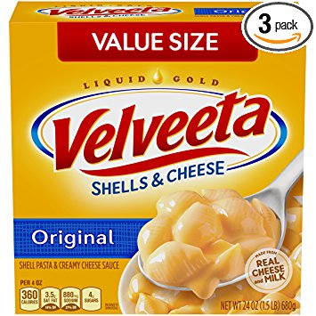 Velveeta Shells & Cheese, Original Family Size, 24-Ounce Boxes (Pack of 3)
