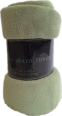 Mk Collection MicroFleece Plush Solid Throw Blanket Assorted Colors New (50" x 60", Sage)