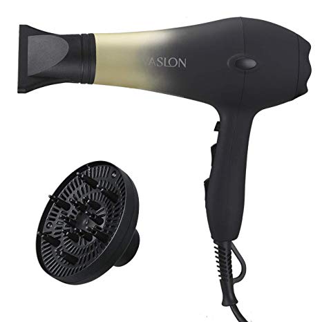 VASLON 1875W Professional Salon Hair Dryer Nano Ionic &Negative Ionic Blow Dryer AC Motor Fast Dry Low Noise Hair Blow Dryer with Diffuser & Concentrator 2 Speed and 3 Heat Setting