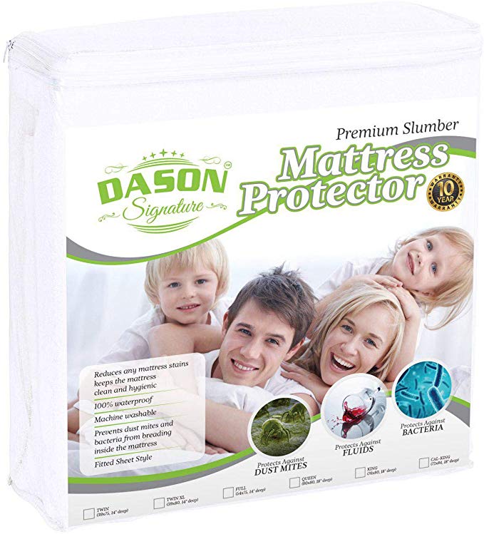 DASON Signature Premium Mattress Protector pad Cover Super Soft Cotton Sheet - Waterproof & Breathable Hypoallergenic Anti-Allergy and Comfortable - Full Size