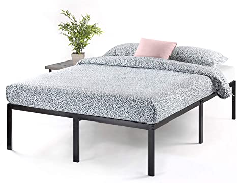 Best Price Mattress 18 Inch Metal Platform Bed, Heavy Duty Steel Slats, No Box Spring Needed, Easy Assembly, Black, Twin