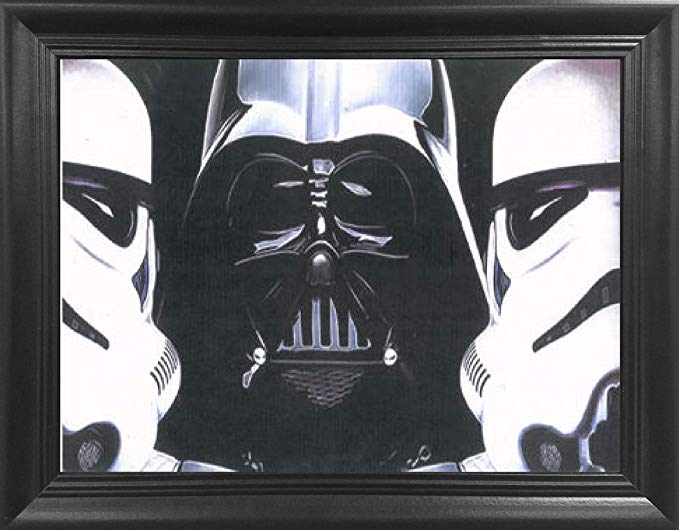 Star Wars Dark Force 3D Poster Wall Art Framed - Darth Vader & Storm Troopers 3D Lenticular Movie Posters - 14.5x18.5 - Cool Unique Gift – Vintage Collectible Memorabilia Art Décor Picture Print