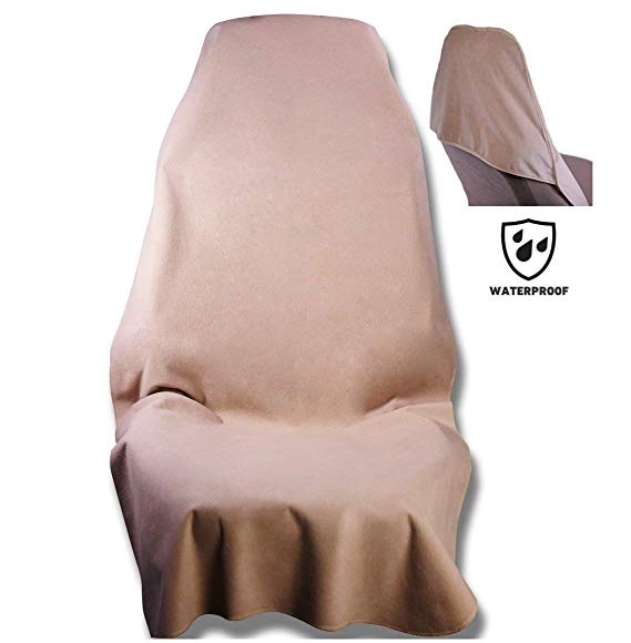 Waterproof SeatShield UltraSport Seat Protector (Tan) - The Original Removable Auto Car Seat Cover - Fits Under carseats to Block Food, Spills and Orders