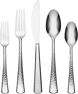 Oneida Etta Piece Everyday Flatware Set, 20 Count, Metallic