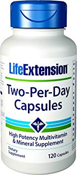 Life Extension Two Per Day (High Potency Multivitamin & Mineral Supplement), 120 Capsules