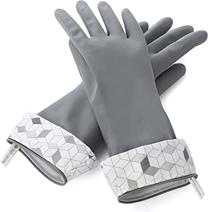 3 Pack - Full Circle Splash Patrol Natural Latex Cleaning and Dish Gloves, Small/Medium, Grey