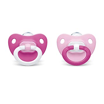 NUK Orthodontic Pacifier, Girl, 0-6 Months, 2-Pack