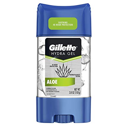Gillette Hydra Gel Aloe Antiperspirant and Deodorant for Men, 12 Count, 3.8 oz.