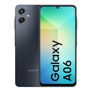 Samsung Galaxy A06 (Black, 4GB RAM, 128GB Storage)| 50 MP Main Camera| Upto 8GB RAM with RAM Plus| MediaTek Helio G85| 5000 mAh Battery Knox Vault: Security & Privacy| Fingerprint Sensor