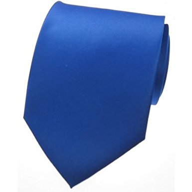 NEW SOLID ROYAL BLUE SATIN Mens Necktie Neck Tie