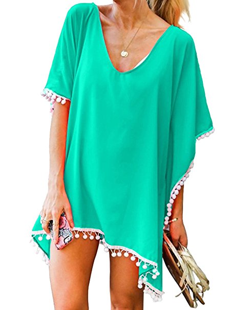 Oryer Womens Chiffon Tassel Beachwear Stylish Swimwear Bikini Swimsuit Cover up