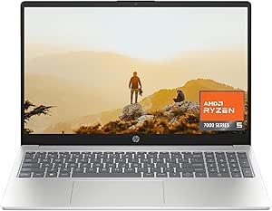 HP 15.6 inch Laptop, Full HD Display, AMD Ryzen 5 7520U Processor, 16 GB RAM, 512 GB SSD, AMD Radeon Graphics, Windows 11 Home, 15-fc0006ca