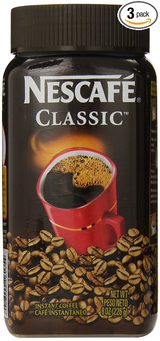 Nescafe Classic Instant Coffee 8-Ounce Jars Pack of 3