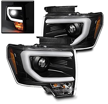ZMAUTOPARTS Ford F150 Pickup Truck DRL Bar Strip Projector Headlights Lamp Black Pair