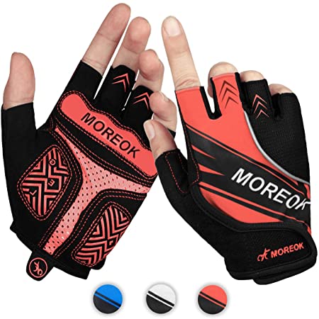 Achiou Half Finger Bicycle Cycling Gloves for Men and Women Padded Breathable Anti- Slip Shock-Absorbing Pad Road Bike Mountain Riding Motorcycle