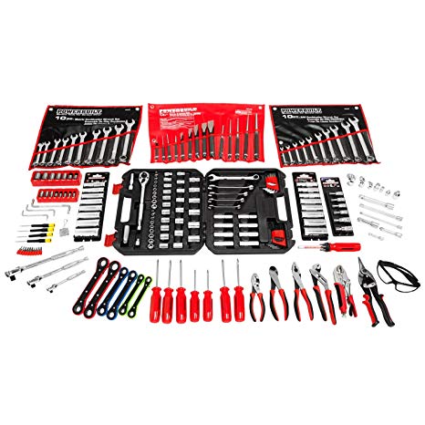 Powerbuilt 214pc Starter Mechanic Technician Tool Set Automotive Garage - 642538