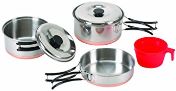 Stansport 1-Person Stainless Steel Cook Set