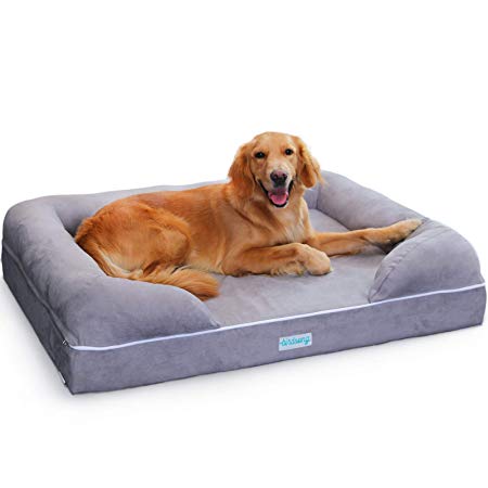 PLS Birdsong Rüya - Large Dog Bed with Triple-Layer Orthopedic Foam, Memory Foam Dog Bed for Large Dogs