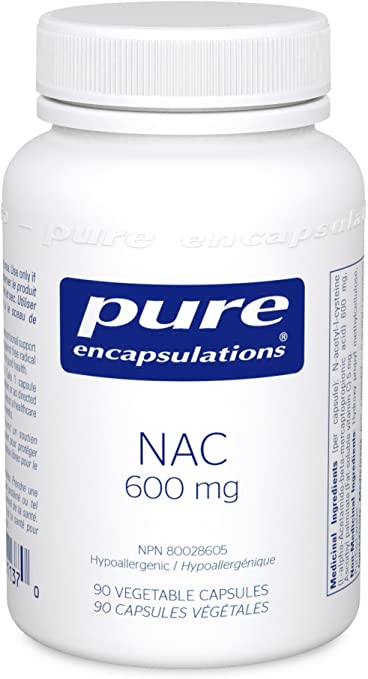 Pure Encapsulations - NAC 600 mg - N-Acetyl-L-Cysteine - 90 Vegetable Capsules