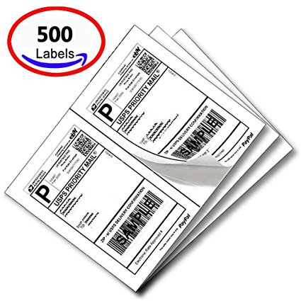 MFLABEL 500 Half Sheet Laser/Ink Jet USPS UPS Fedex Shipping Labels