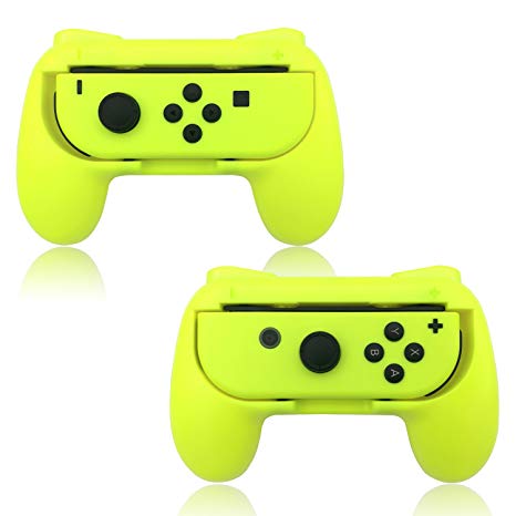 FYOUNG Nintendo Switch Joy-con Grip, Controller Comfortable Handles Grip kits Pack of 2 Wear-Resistant Protect Handheld Gamepad for Switch Joy con-Yellow
