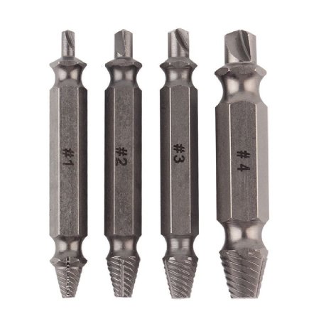 Minalo Damaged Screw Remover and Extractor Set- Set of 4 Stripped Screw Removers The Hardness Is 62-63hrc