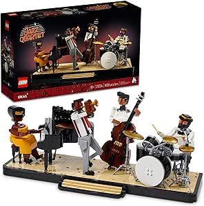 LEGO Ideas Jazz Quartet, Building Set for Adults Featuring Buildable Stage with 4 Band Musician Figures, includes Piano, Double Bass, Trumpet, and Drum Kit Instruments, Great for Home Display, 21334