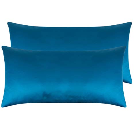 NTBAY Satin Pillowcases Set of 2, Silky Soft and Luxury, Zippered Closure (Royal Blue, King)