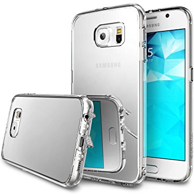 Galaxy S6 Case, Ringke [Fusion Mirror] Luxury mirror Back TPU Bumper w/ Screen Protector [Drop Protection/Shock Absorption Technology][Attached Dust Cap] For Samsung Galaxy S6 - Clear