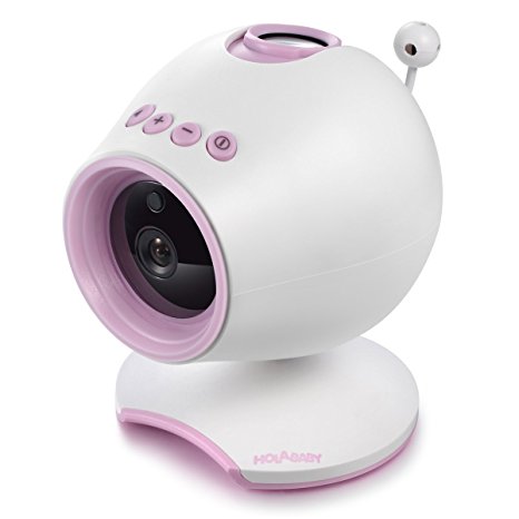 HOLABABY P1 HD Video Baby Monitor Camera,Lullabies,Soothing Projection,Temperature,Night Light (Pink)