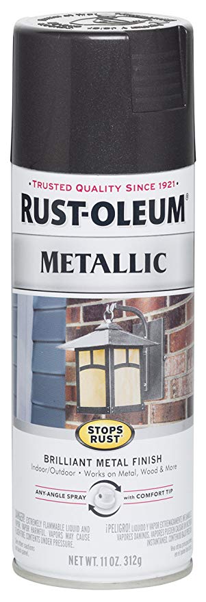 Rust-Oleum 7250830 Stops Rust Metallic Spray Paint, 11 oz, Black Night