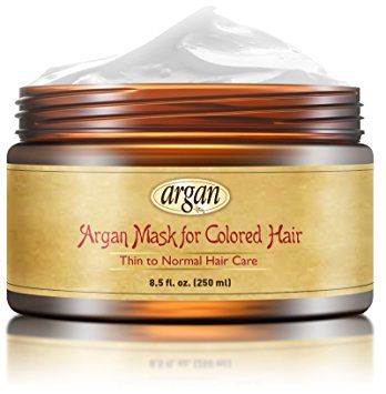 Color Safe Deep Conditioner Mask - Thin Fine Hair Care - Moroccan Argan Mask 8.5 oz - Dry & Damaged Color Treated Color Saving Hair Conditioning