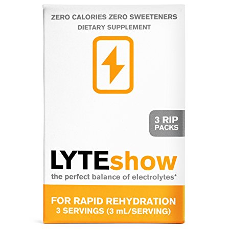 LyteShow (30 Single Serving Rip Packs) - Electrolyte Concentrate for Rapid Rehydration - NO Sugars, NO Additives - 30 Servings (With Magnesium, Potassium, Zinc)
