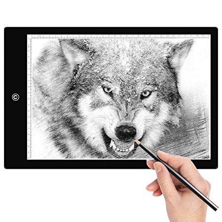 Amzdeal Tracing Light Box A4 LED Light Box Tracer Artcraft Tracing Light Pad with 6 Dimmable Brightness USB Powered for Drawing Sketching Animation