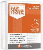 Hospitology Sleep Defense System Waterproof  Dust Mite Proof Pillow Encasement Set of 2 20-Inch by 26-Inch Standard