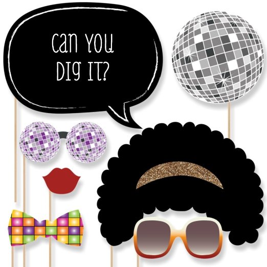70's Disco - Photo Booth Props Kit - 20 Count