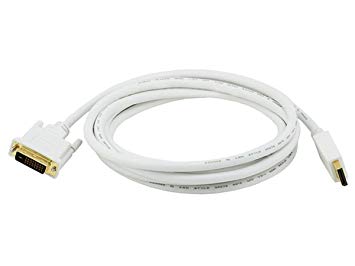 Monoprice 10ft 28AWG DisplayPort to DVI Cable - White