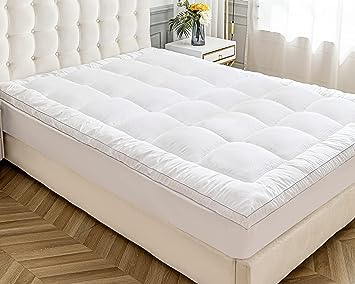 Maple Down Twin Size Mattress Topper Quilted Bed Mattress Pad Elastic Fitted Mattress Protector Pillow Top Mattress Cover with 8"-21" Deep Pocket（39x75 Inches, White
