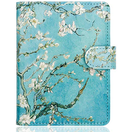 WALNEW Passport Holder Cover Case Travelling Passport Cards Carrier Wallet Case (E-Tree and Flowers)