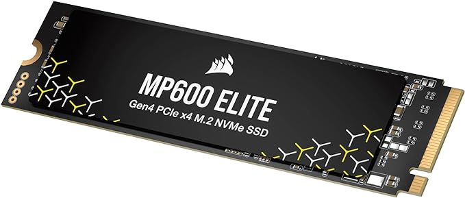 Corsair MP600 Elite 2TB M.2 PCIe Gen4 x4 NVMe SSD – M.2 2280 – Up to 7,000MB/sec Sequential Read – High-Density 3D TLC NAND – Black