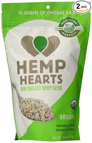 Manitoba Harvest Organic Hemp Hearts Raw Shelled Hemp Seeds, 12 Ounce (Pack of 2)