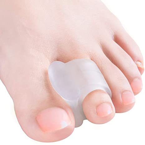 Welnove - 10 Pack Toe Separators Gel Toe Spacers Bunion Corrector（1st/2nd Toe) and Spreader for Bunions, Overlapping Toes and Drift Pain Relief Pads - Clear
