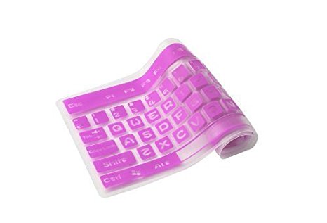 Folox® Hot Selling Colorful Universal Desktop Computer PC Keyboard Skin Protector Cover for Fullsize PC Keyboard (Purple)
